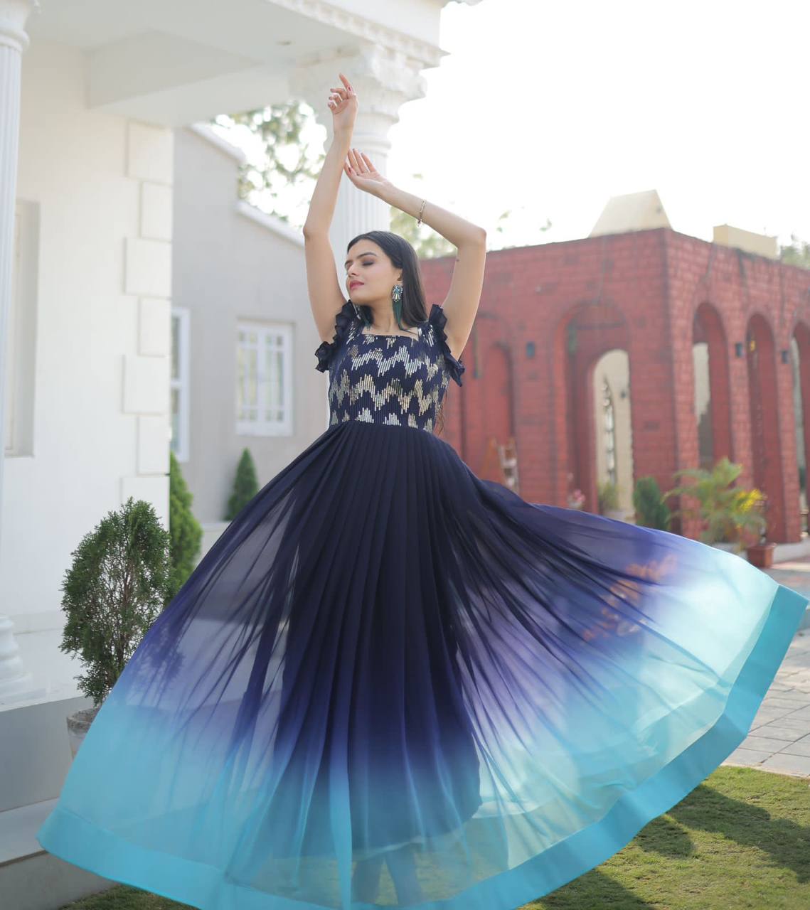 Simple Elegant Dress | Fully Lined | Sky Blue Color – E-Modesta
